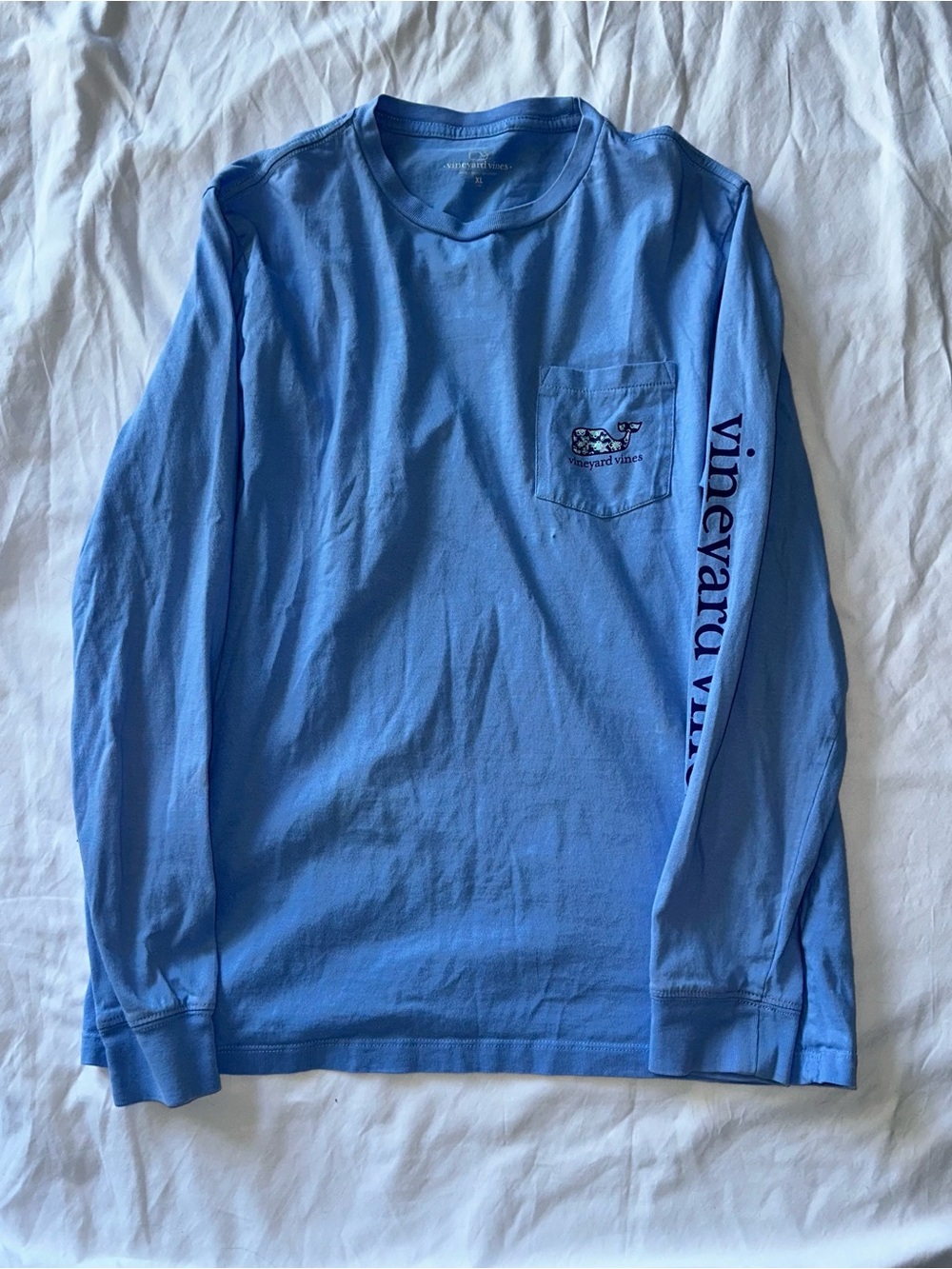 EUC Boys Vineyard Vines Long-Sleeve Pocket Tee - Blue--XL